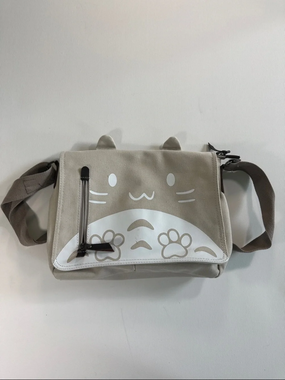 Canvas Cute Cat Kitty Messenger Bag Girls Crossbody Bag Shoulder Bag